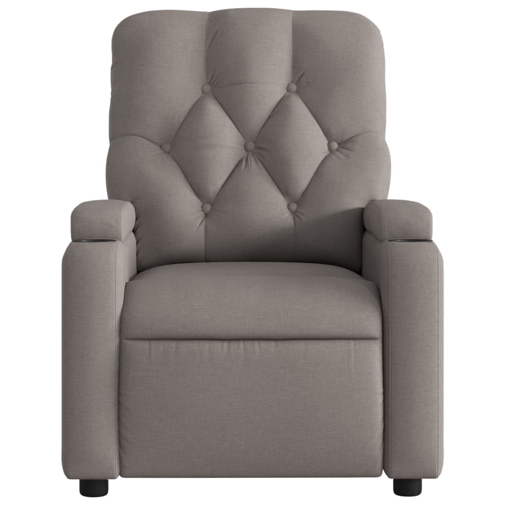 vidaXL Fotoliu rabatabil, gri taupe, material textil