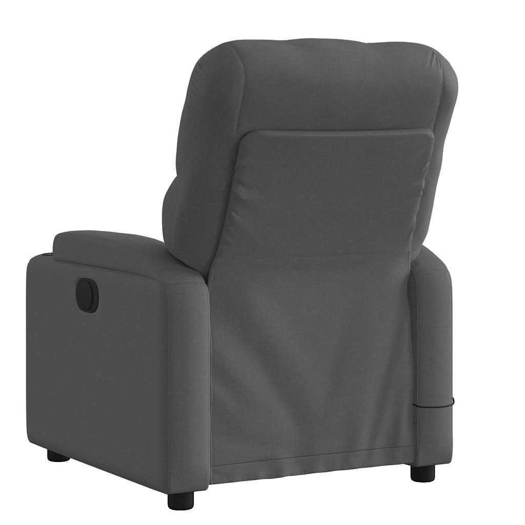 vidaXL Fotoliu de masaj rabatabil, gri închis, material textil