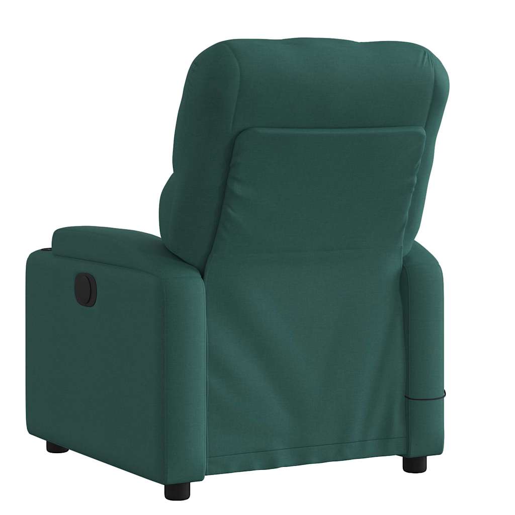 vidaXL Fotoliu de masaj rabatabil, verde închis, material textil vidaXL Fotoliu de masaj rabatabil, verde închis, material textil