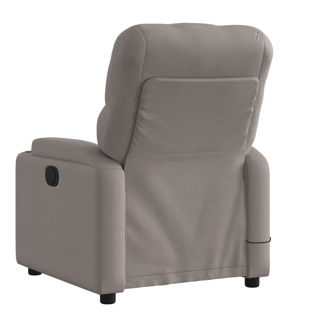 vidaXL Fotoliu de masaj rabatabil, gri taupe, material textil