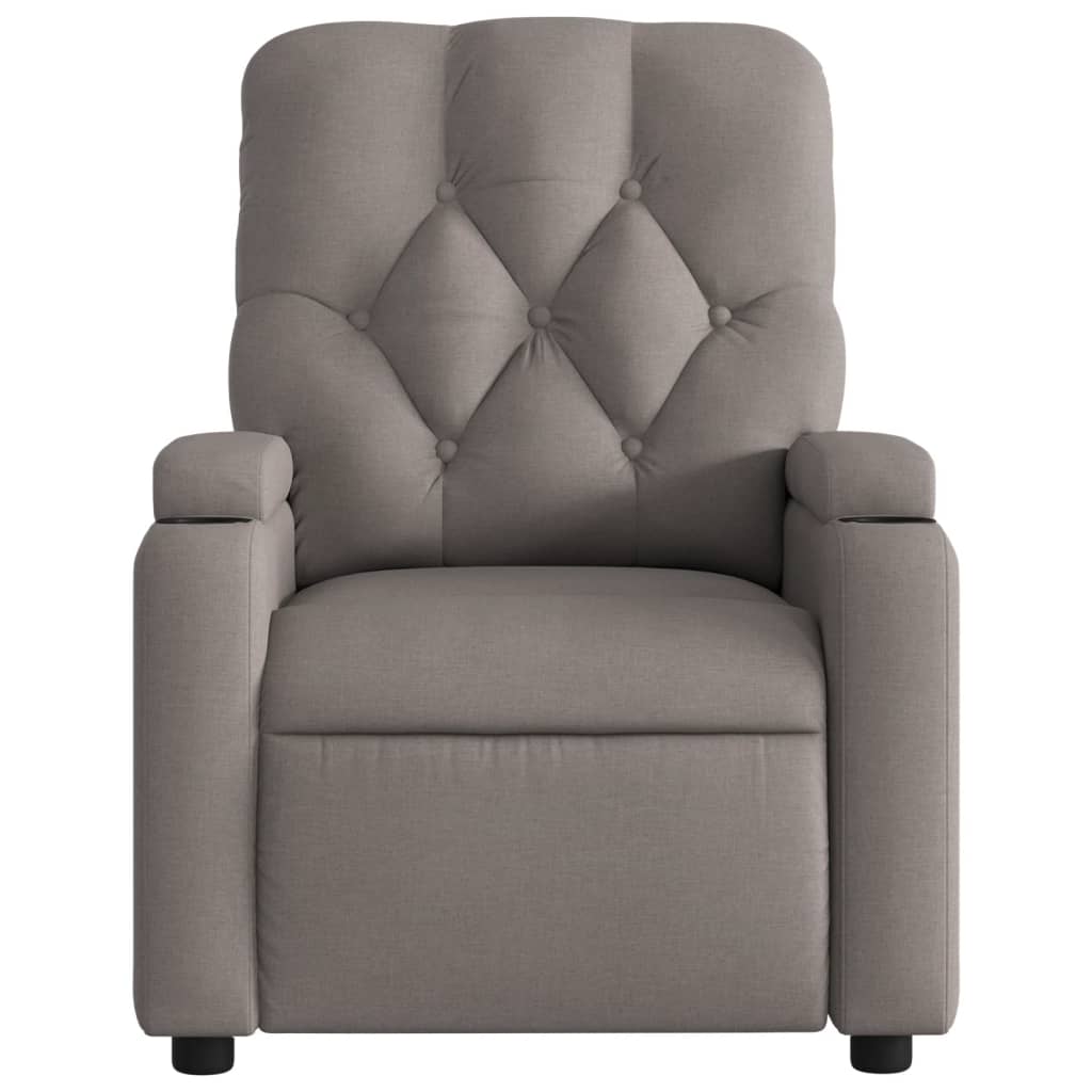 vidaXL Fotoliu de masaj rabatabil, gri taupe, material textil
