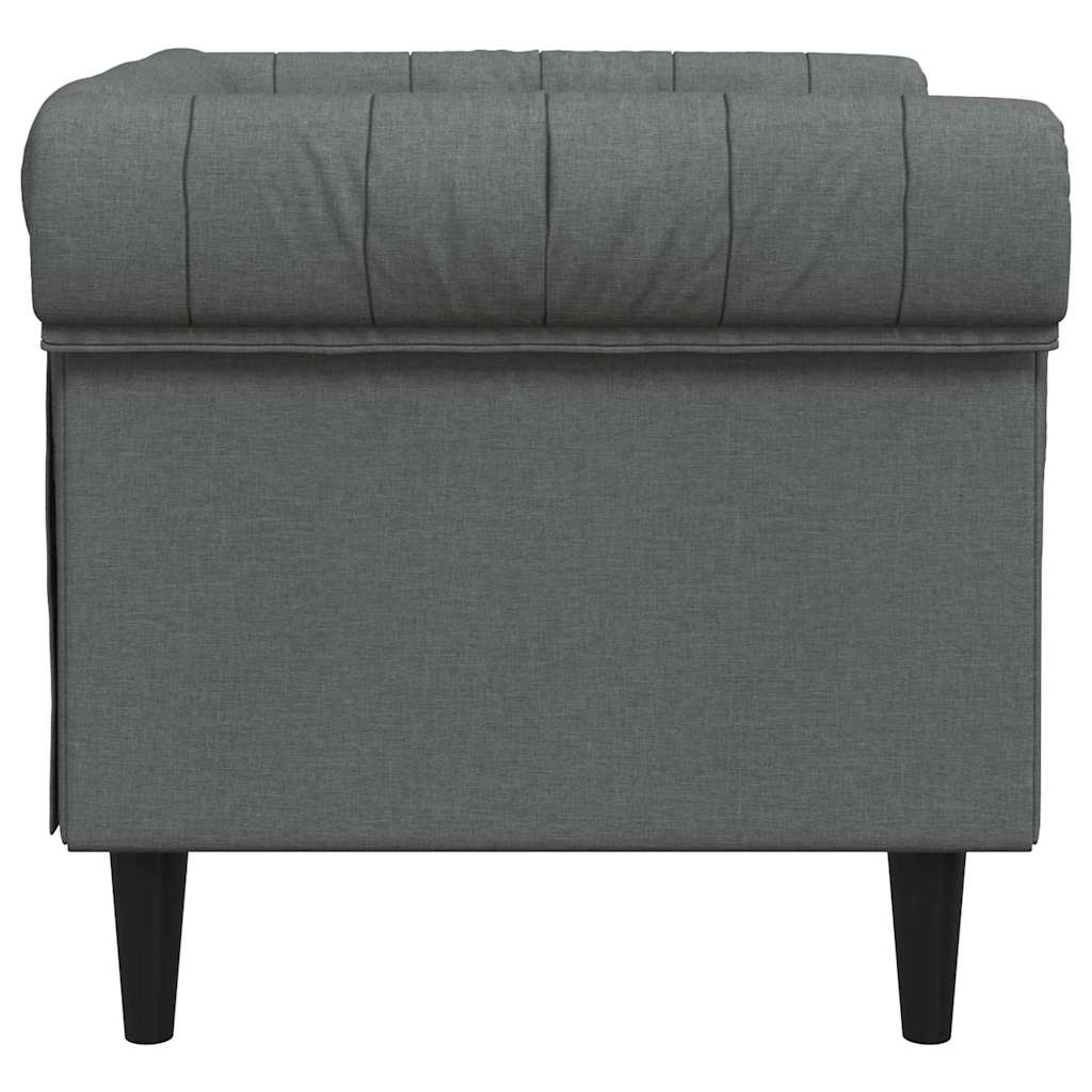 vidaXL Fotoliu Chesterfield gri închis, material textil
