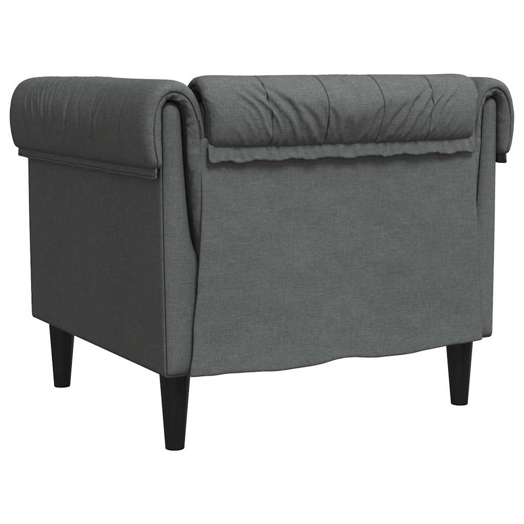 vidaXL Fotoliu Chesterfield gri închis, material textil
