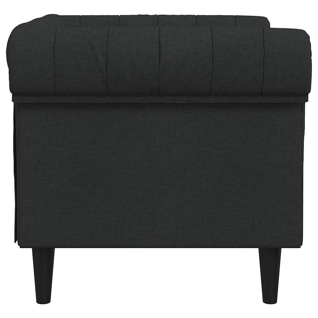 vidaXL Fotoliu Chesterfield, negru, material textil