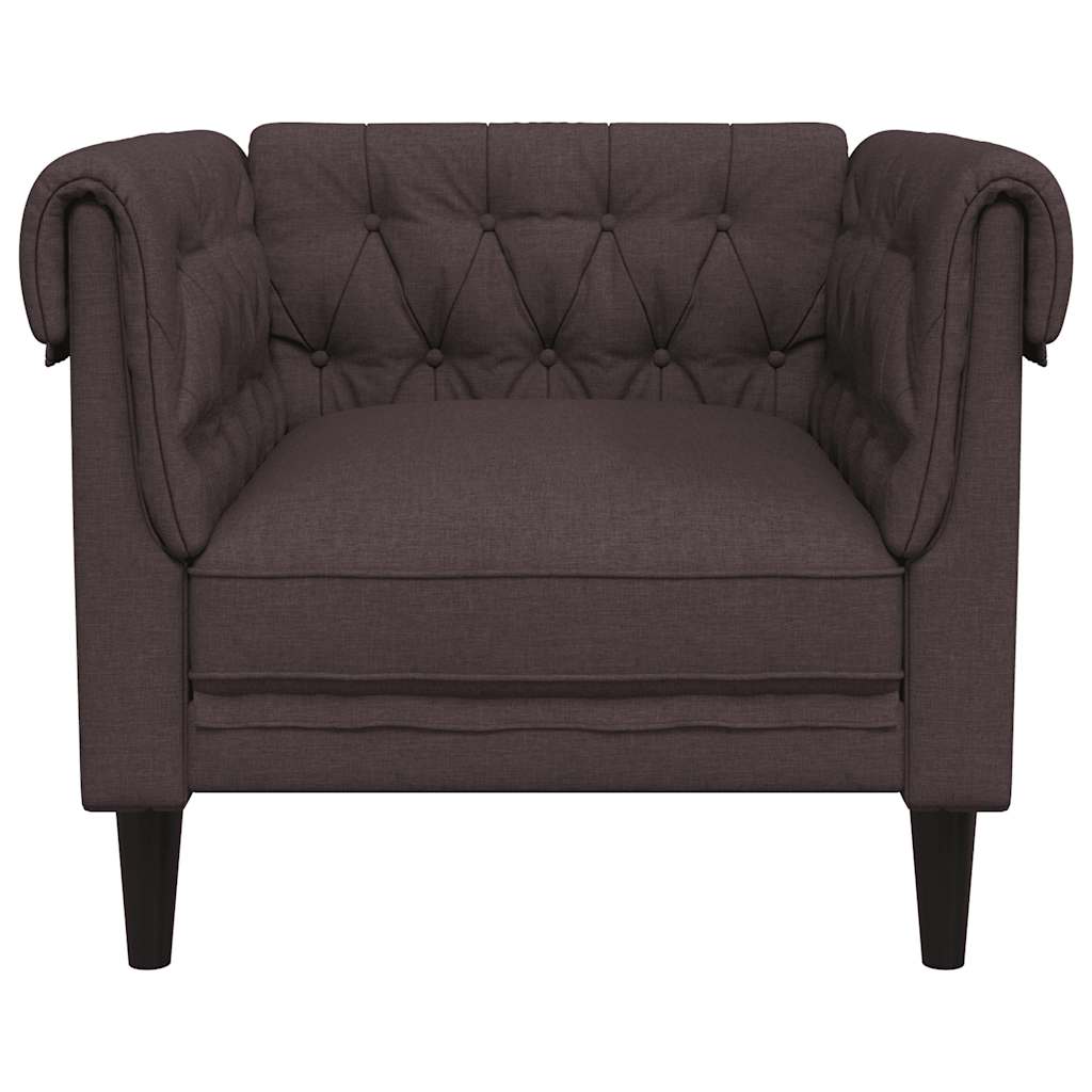 vidaXL Fotoliu Chesterfield maro închis, material textil