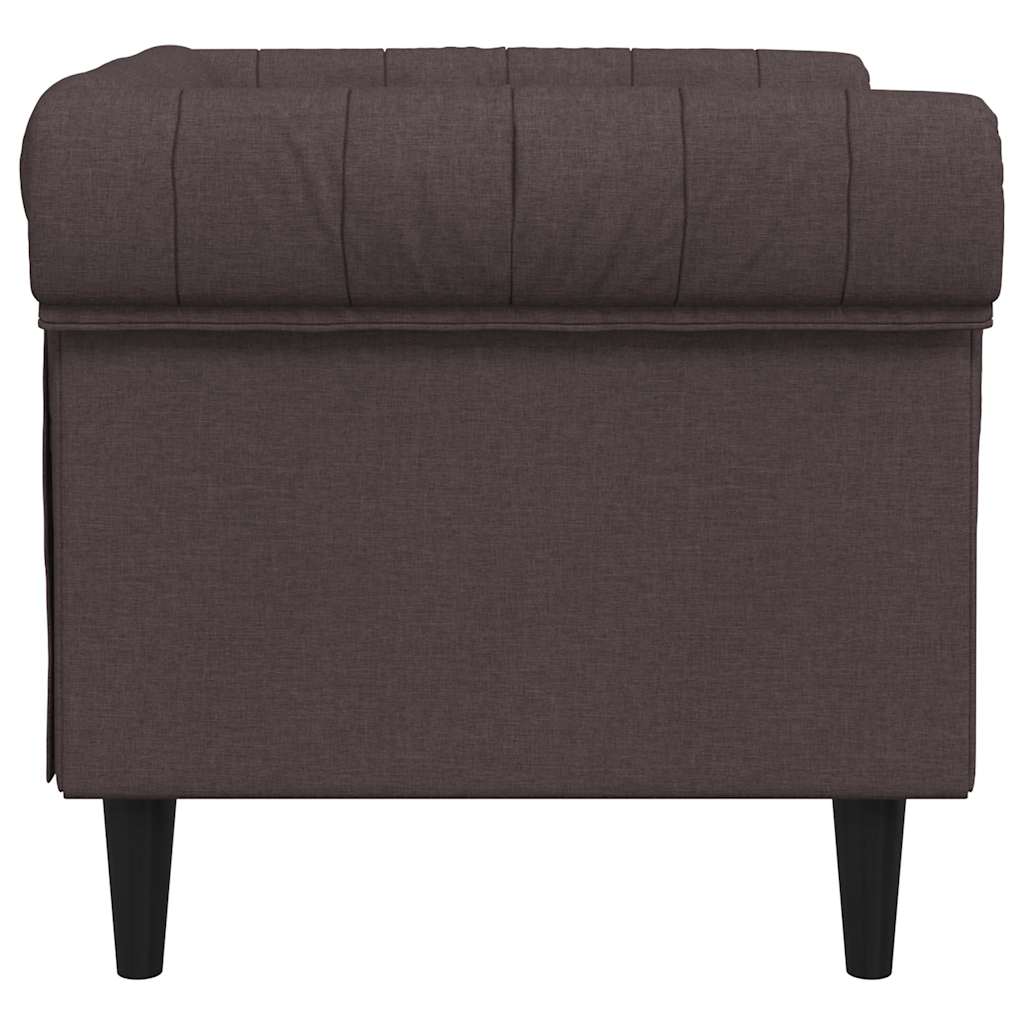 vidaXL Fotoliu Chesterfield maro închis, material textil
