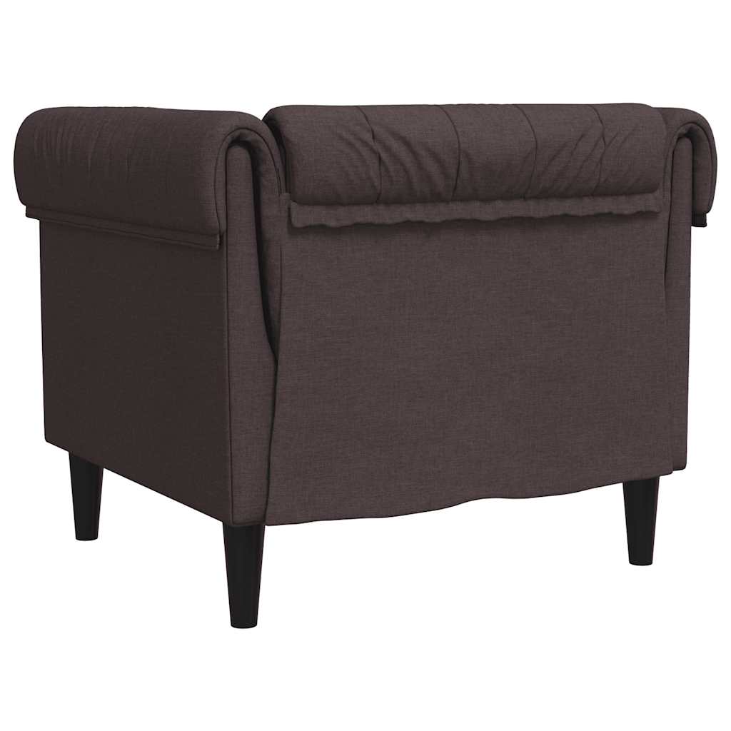 vidaXL Fotoliu Chesterfield maro închis, material textil