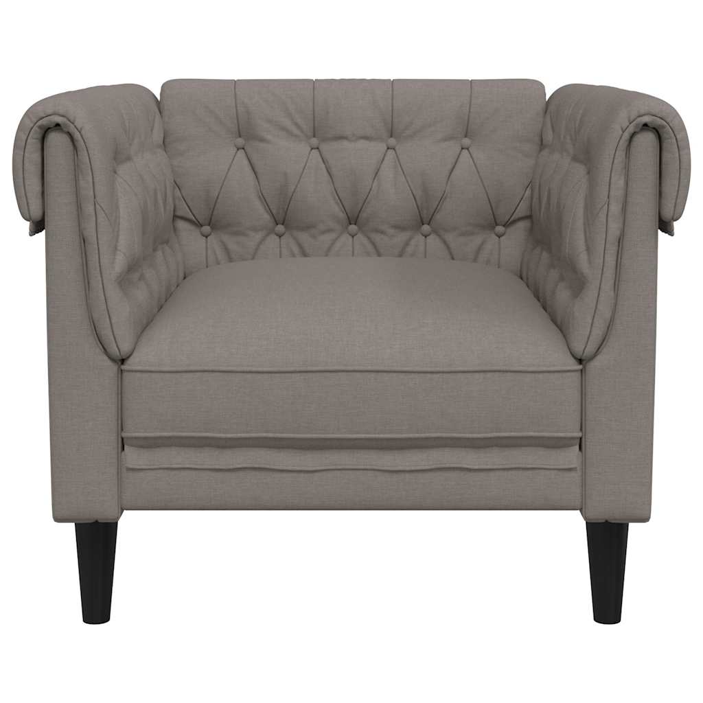 vidaXL Fotoliu Chesterfield, gri taupe, material textil