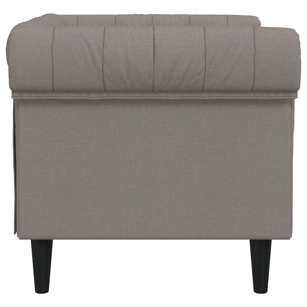 vidaXL Fotoliu Chesterfield, gri taupe, material textil