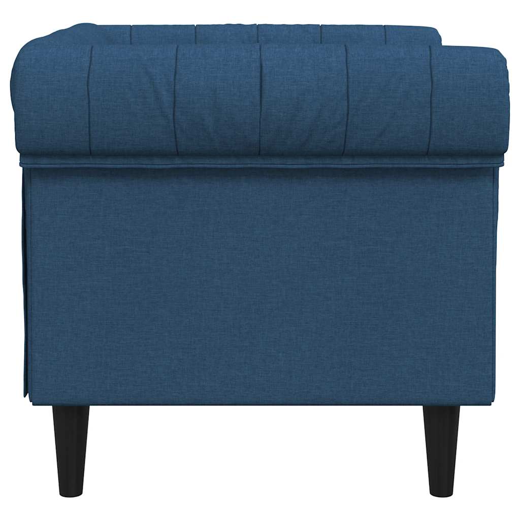vidaXL Fotoliu Chesterfield, albastru, material textil