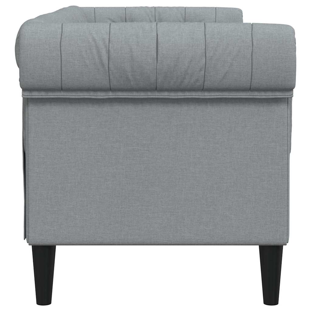 vidaXL Canapea Chesterfield cu 2 locuri, gri deschis, material textil vidaXL Canapea Chesterfield cu 2 locuri, gri deschis, material textil