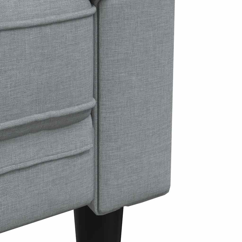 vidaXL Canapea Chesterfield cu 2 locuri, gri deschis, material textil vidaXL Canapea Chesterfield cu 2 locuri, gri deschis, material textil