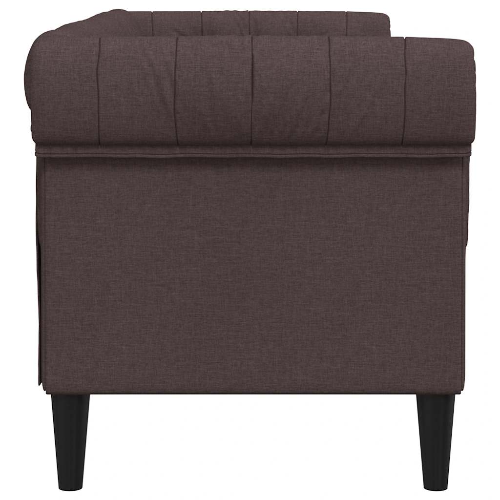 vidaXL Canapea Chesterfield cu 2 locuri, maro închis, material textil vidaXL Canapea Chesterfield cu 2 locuri, maro închis, material textil