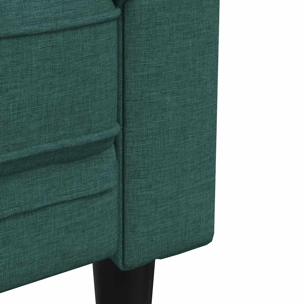 vidaXL Canapea Chesterfield cu 2 locuri, verde închis, material textil vidaXL Canapea Chesterfield cu 2 locuri, verde închis, material textil