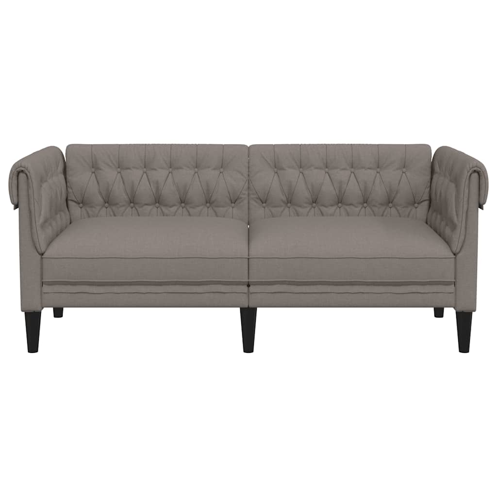 vidaXL Canapea Chesterfield cu 2 locuri, gri taupe, material textil vidaXL Canapea Chesterfield cu 2 locuri, gri taupe, material textil