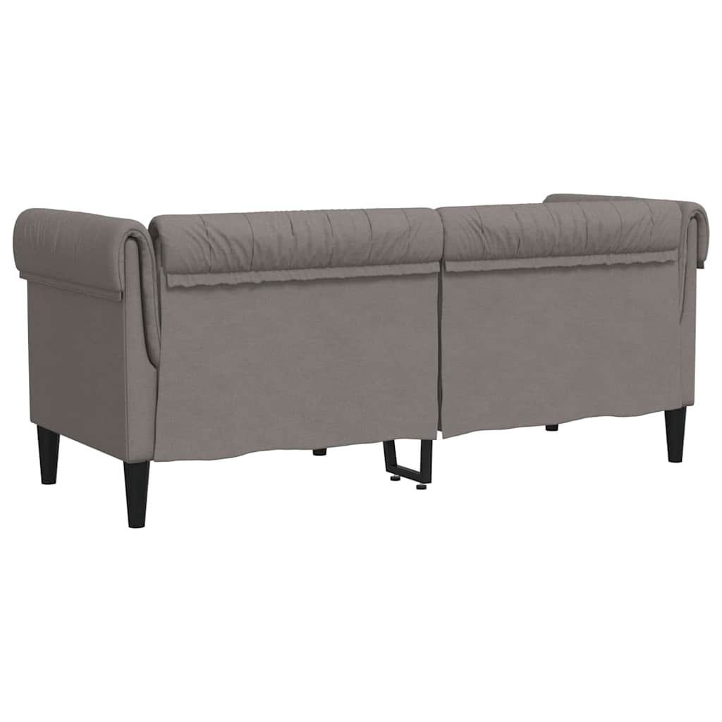 vidaXL Canapea Chesterfield cu 2 locuri, gri taupe, material textil vidaXL Canapea Chesterfield cu 2 locuri, gri taupe, material textil