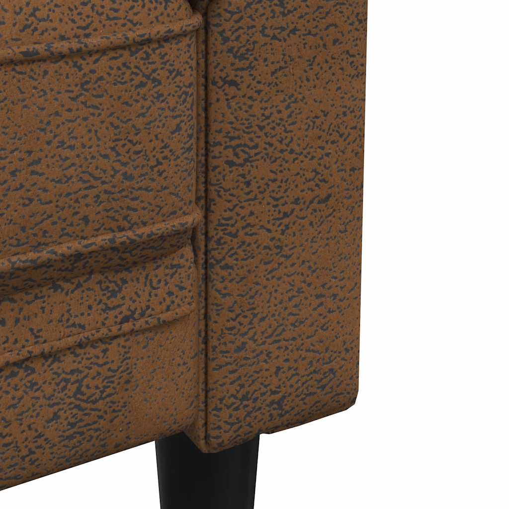 vidaXL Canapea Chesterfield cu 2 locuri, maro, material textil vidaXL Canapea Chesterfield cu 2 locuri, maro, material textil