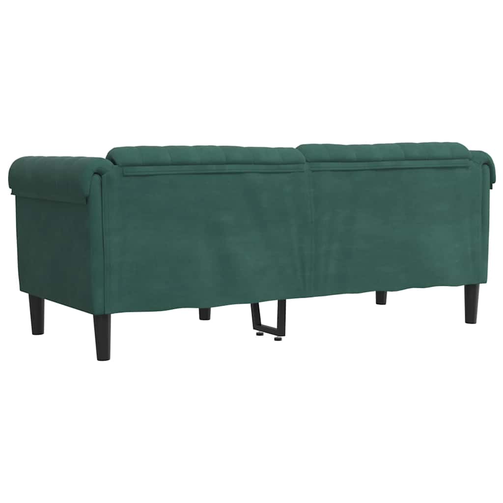 vidaXL Canapea cu 2 locuri, verde închis, catifea
