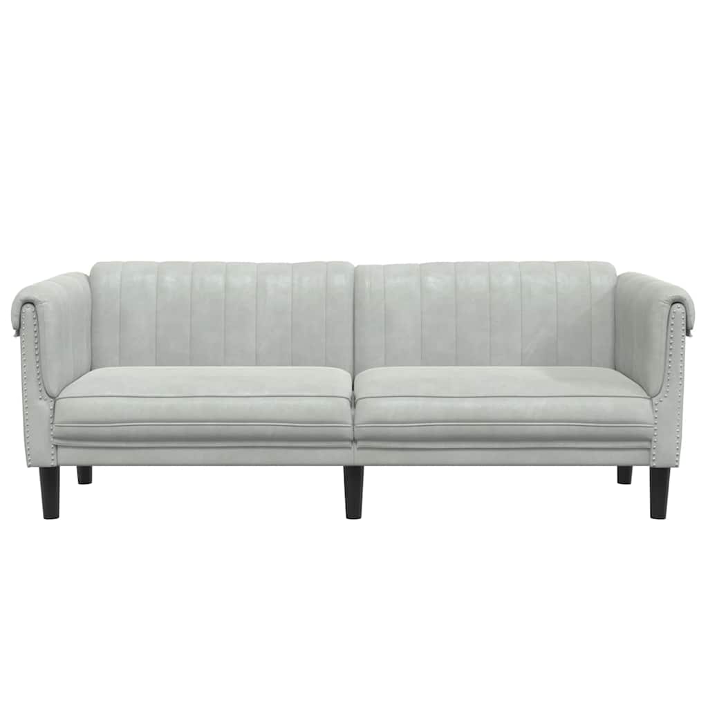 vidaXL Canapea cu 3 locuri, gri deschis, material catifea vidaXL Canapea cu 3 locuri, gri deschis, material catifea