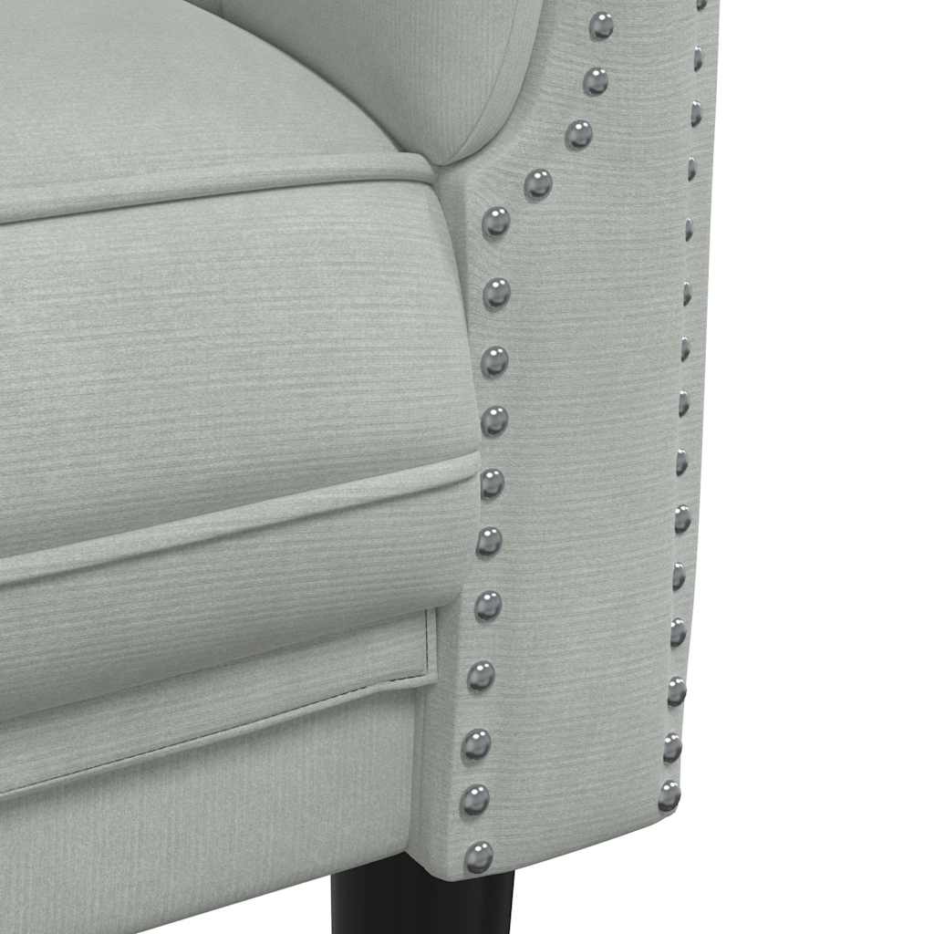 vidaXL Canapea cu 3 locuri, gri deschis, material catifea vidaXL Canapea cu 3 locuri, gri deschis, material catifea