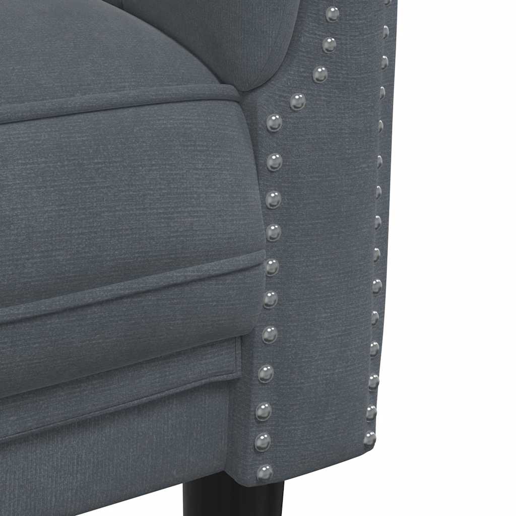 vidaXL Canapea cu 3 locuri, gri închis, material catifea vidaXL Canapea cu 3 locuri, gri închis, material catifea