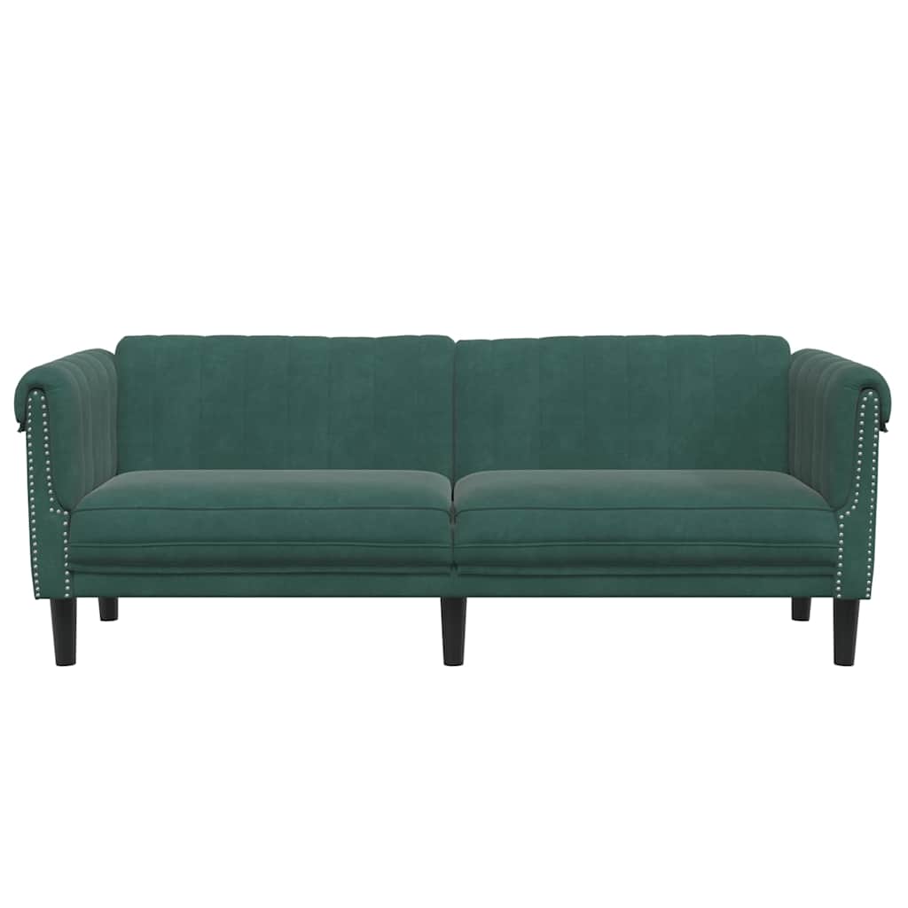 vidaXL Canapea cu 3 locuri, verde închis, catifea vidaXL Canapea cu 3 locuri, verde închis, catifea