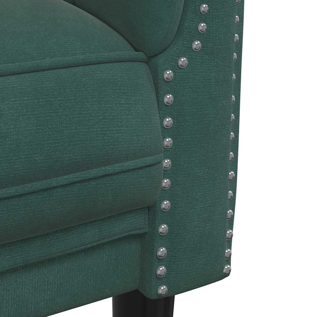 vidaXL Canapea cu 3 locuri, verde închis, catifea vidaXL Canapea cu 3 locuri, verde închis, catifea