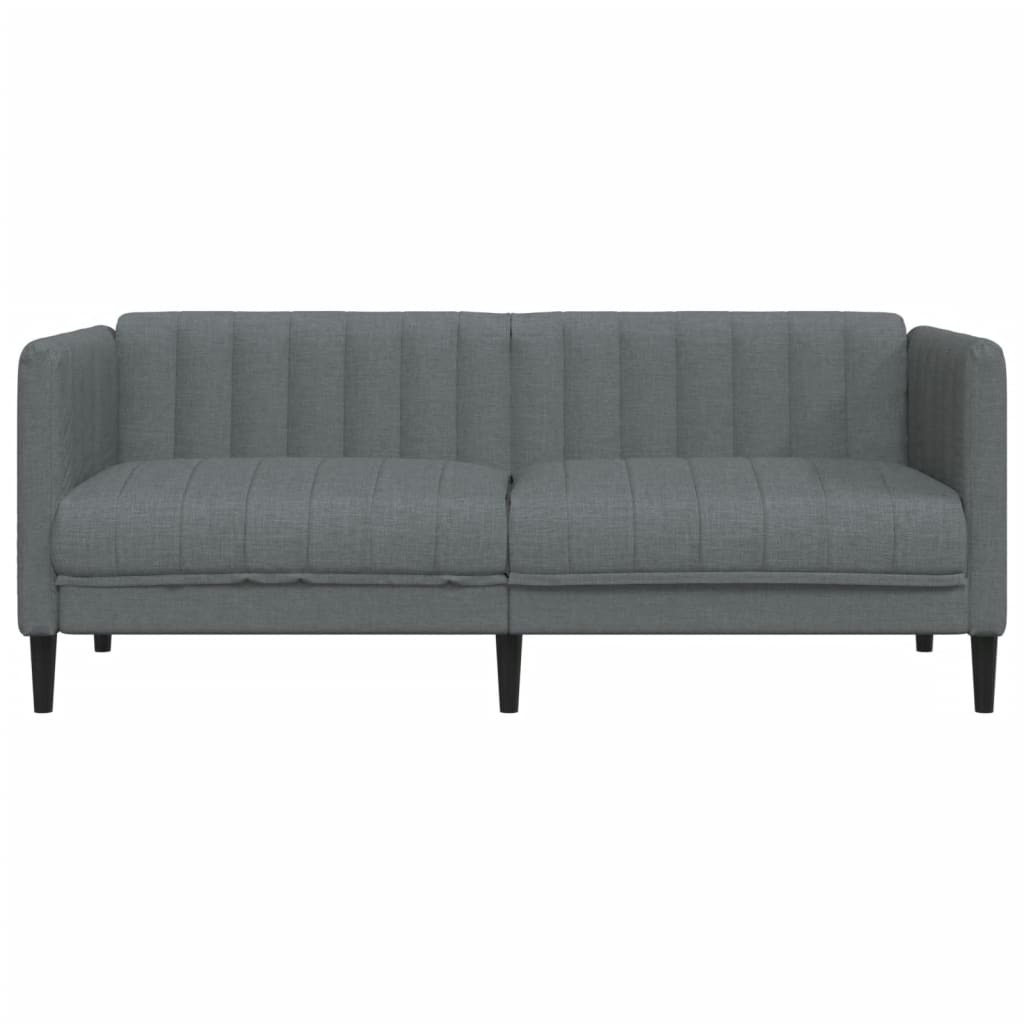 vidaXL Canapea, 2 locuri, gri închis, material textil