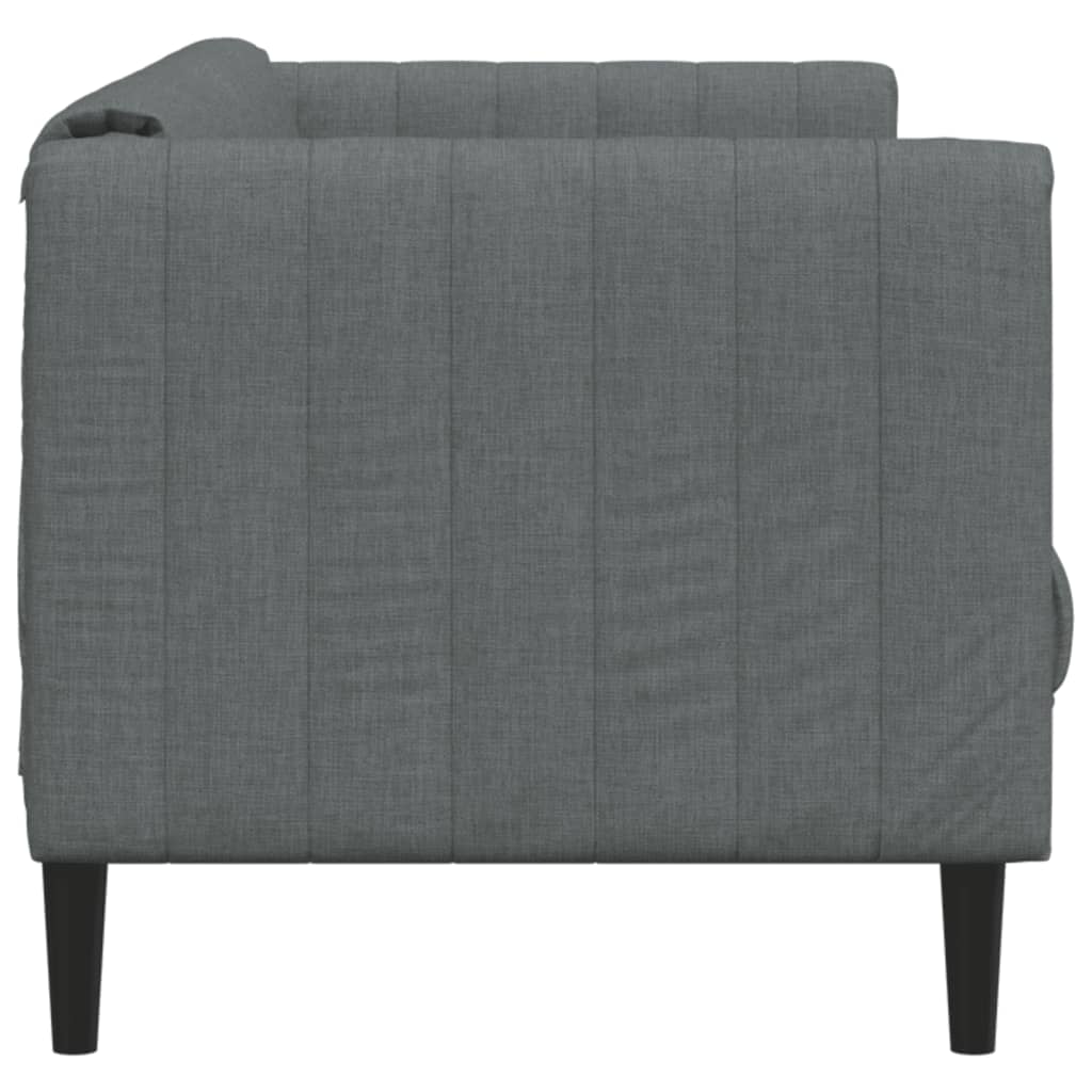 vidaXL Canapea, 2 locuri, gri închis, material textil