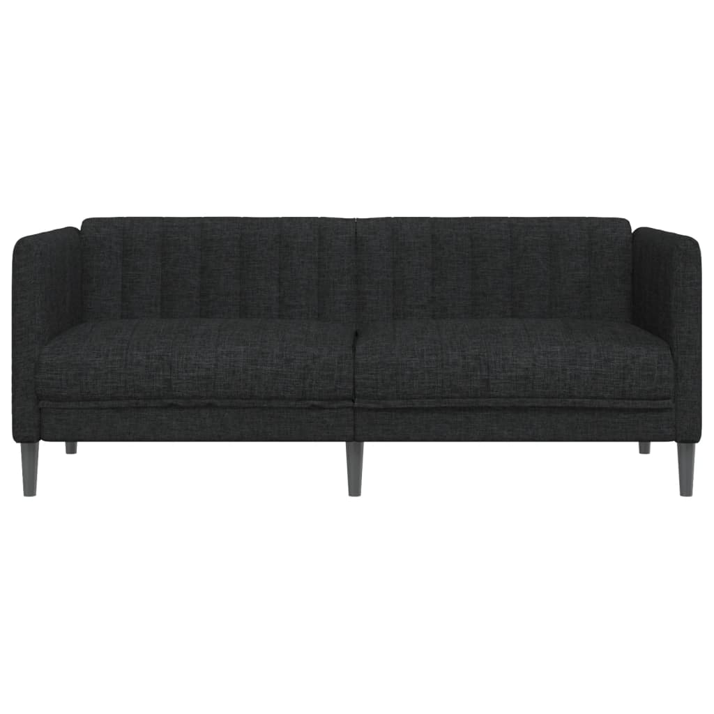 vidaXL Canapea, 2 locuri, negru, material textil
