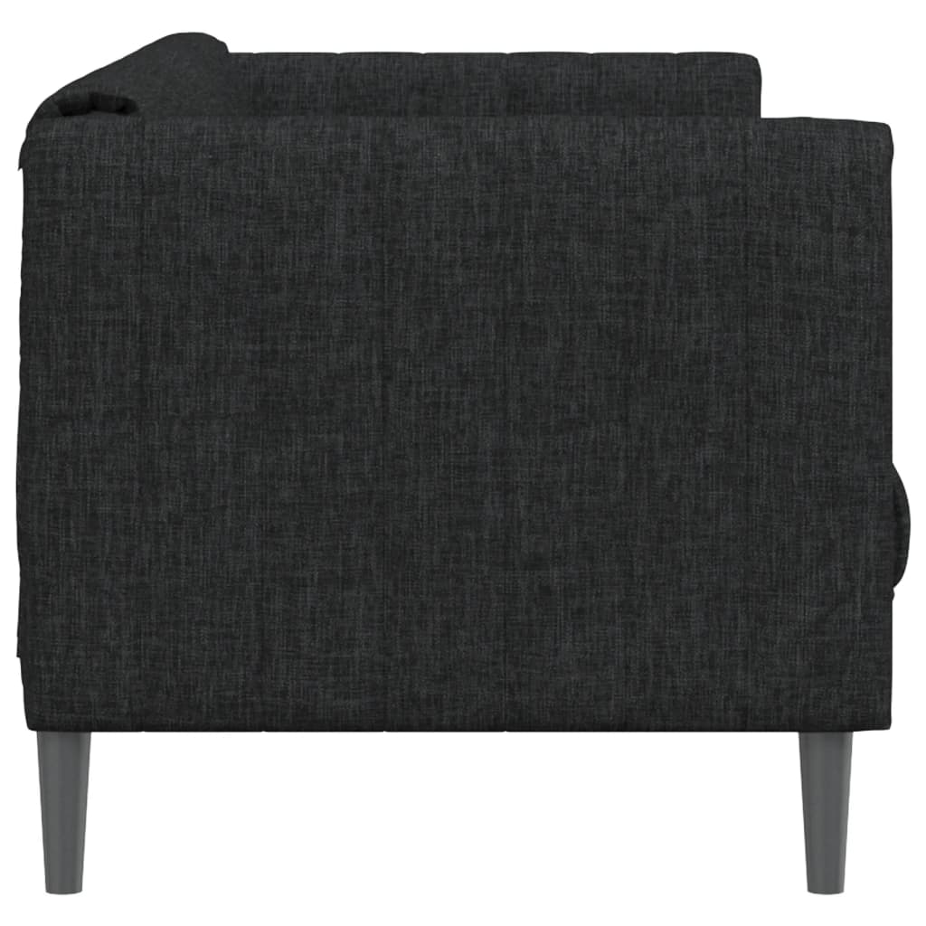 vidaXL Canapea, 2 locuri, negru, material textil