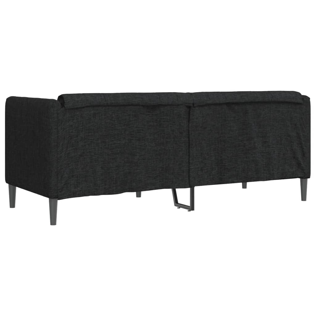 vidaXL Canapea, 2 locuri, negru, material textil