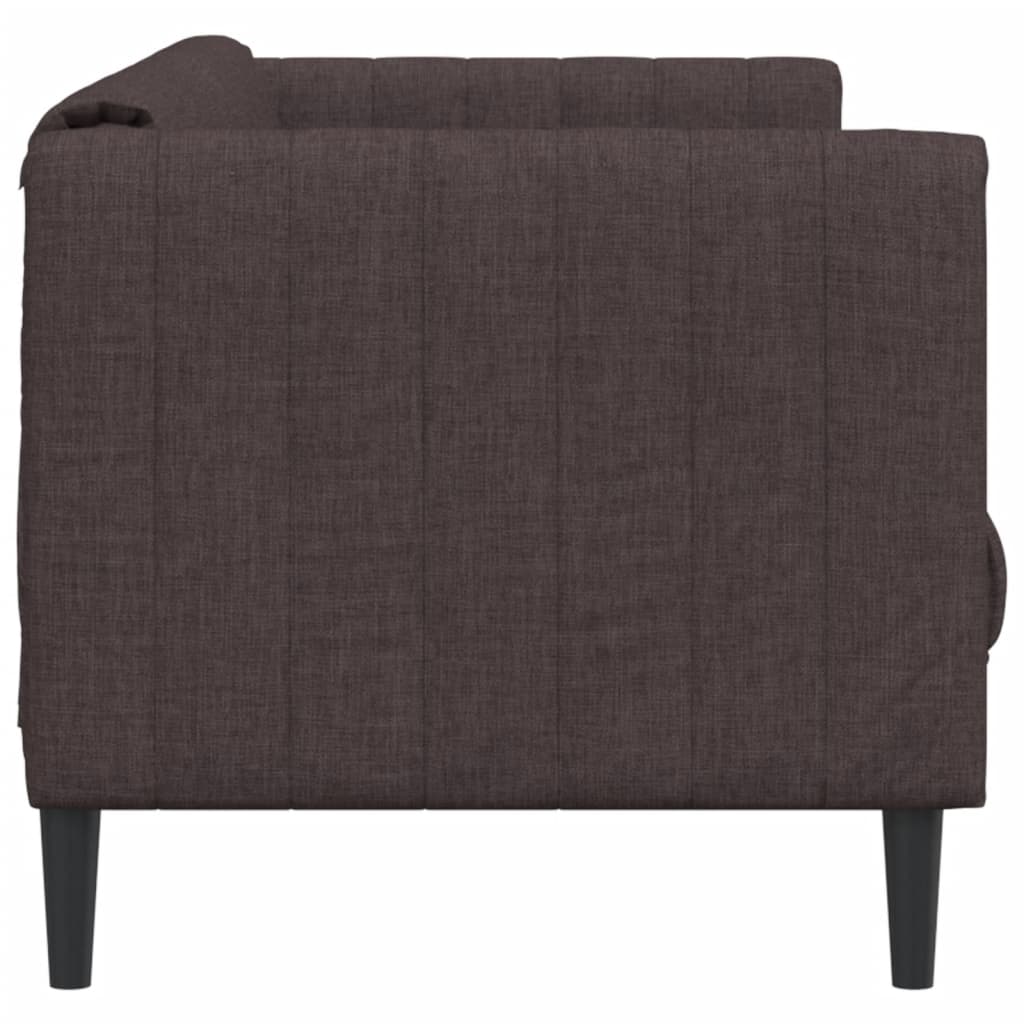 vidaXL Canapea, 2 locuri, maro închis, material textil