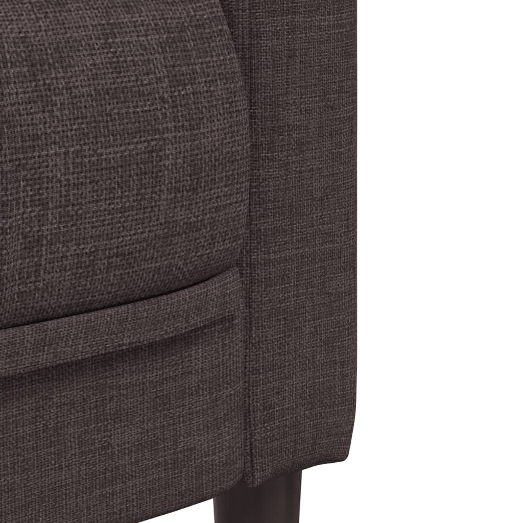 vidaXL Canapea, 2 locuri, maro închis, material textil