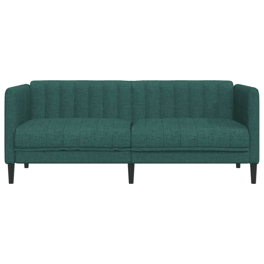 vidaXL Canapea, 2 locuri, verde închis, material textil