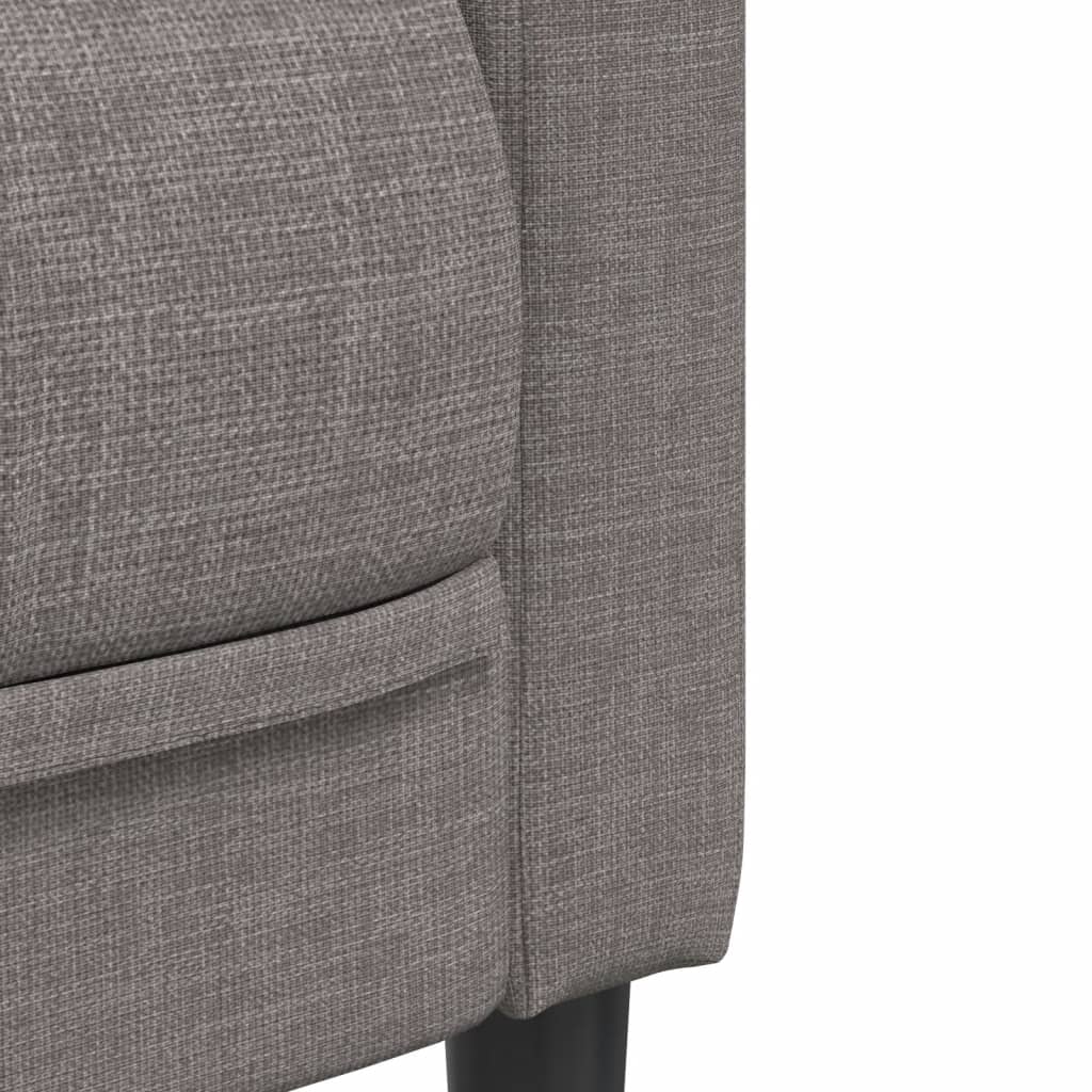 vidaXL Canapea, 2 locuri, gri taupe, material textil