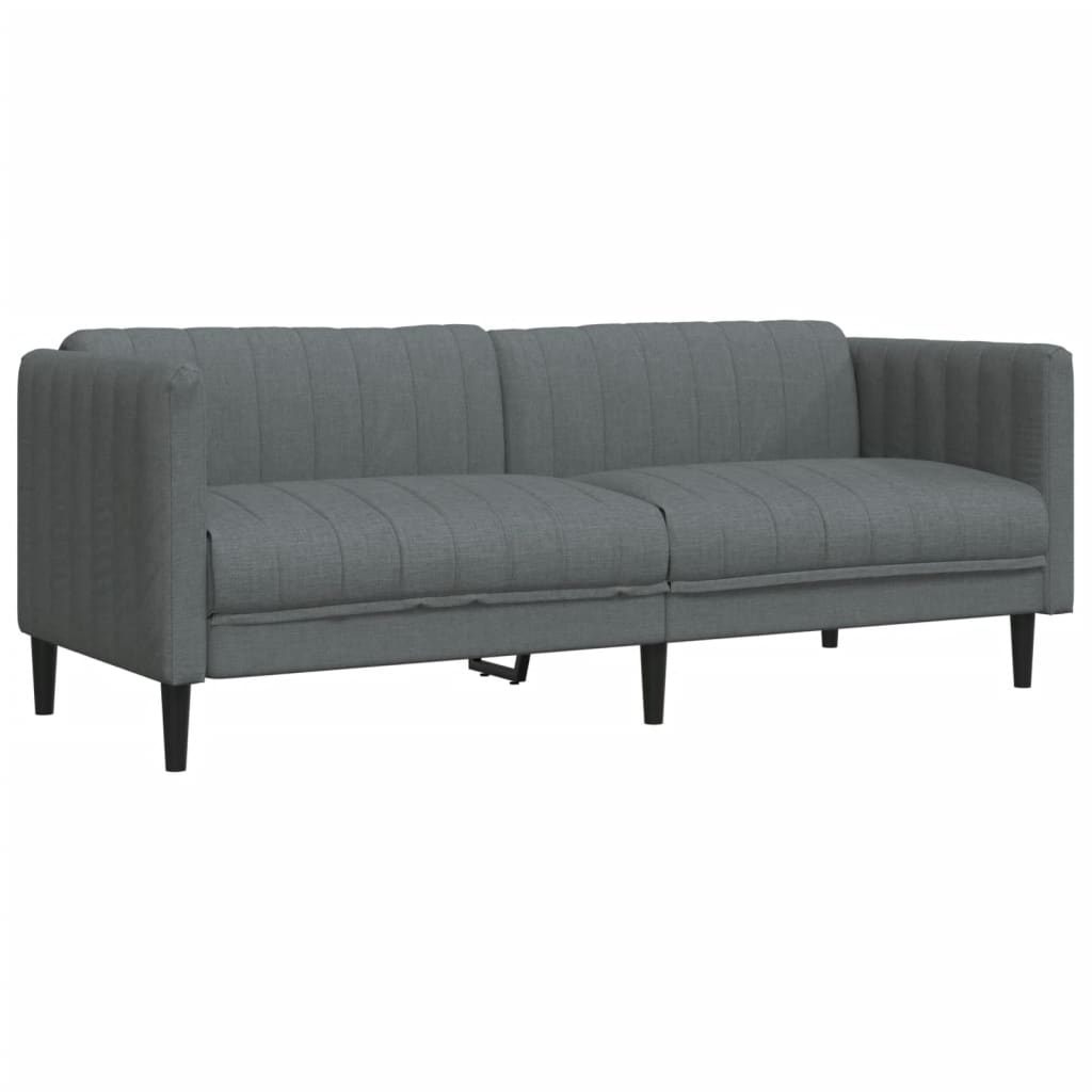 vidaXL Canapea cu 3 locuri, gri închis, material textil vidaXL Canapea cu 3 locuri, gri închis, material textil