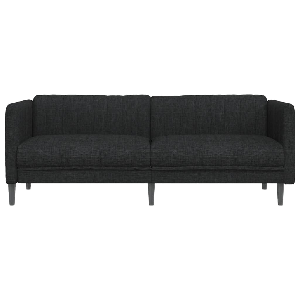 vidaXL Canapea, 2 locuri, negru, material textil