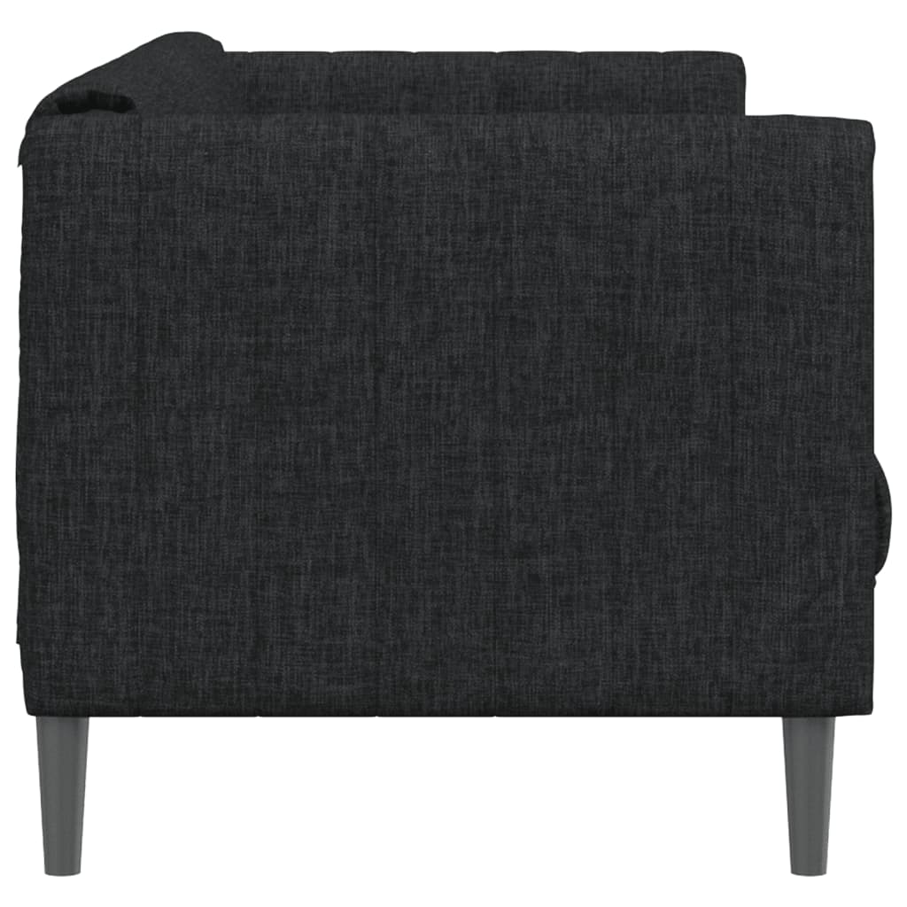 vidaXL Canapea, 2 locuri, negru, material textil
