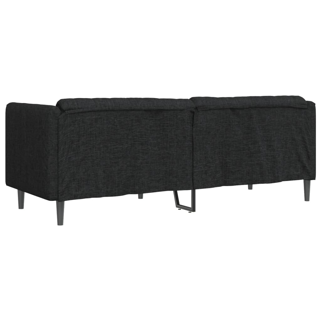 vidaXL Canapea, 2 locuri, negru, material textil