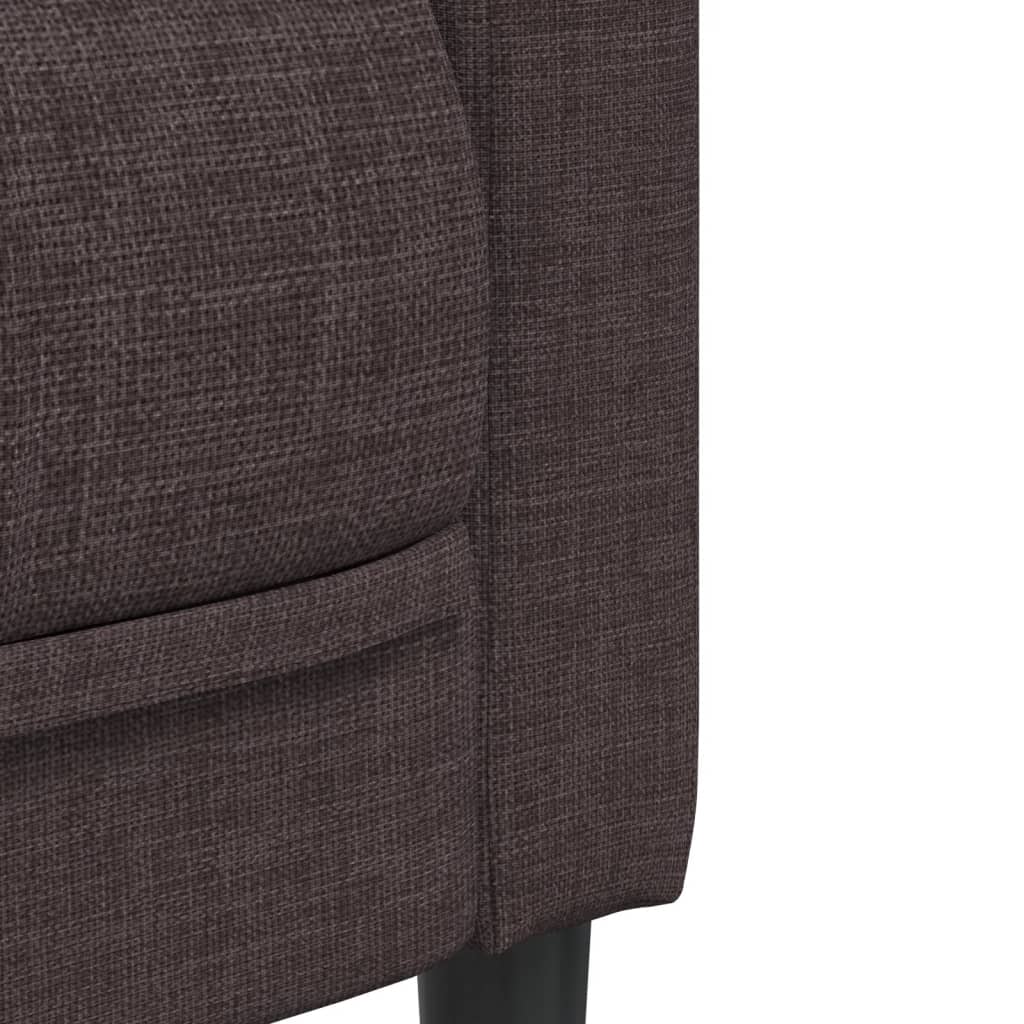 vidaXL Canapea cu 3 locuri, maro închis, material textil vidaXL Canapea cu 3 locuri, maro închis, material textil
