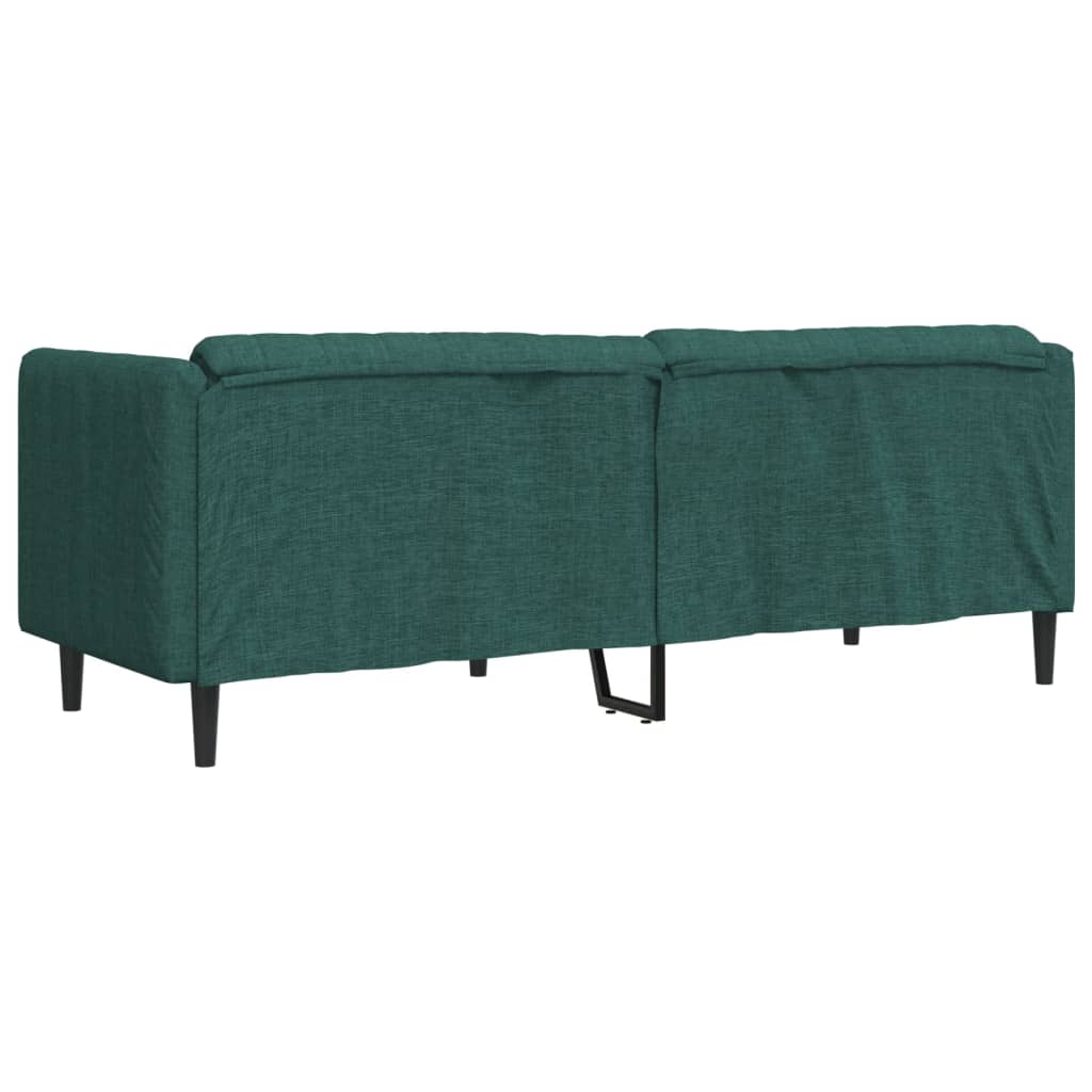 vidaXL Canapea cu 3 locuri, verde închis, material textil vidaXL Canapea cu 3 locuri, verde închis, material textil