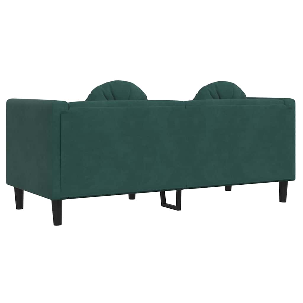 vidaXL Canapea cu perne, 2 locuri, verde închis, catifea vidaXL Canapea cu perne, 2 locuri, verde închis, catifea