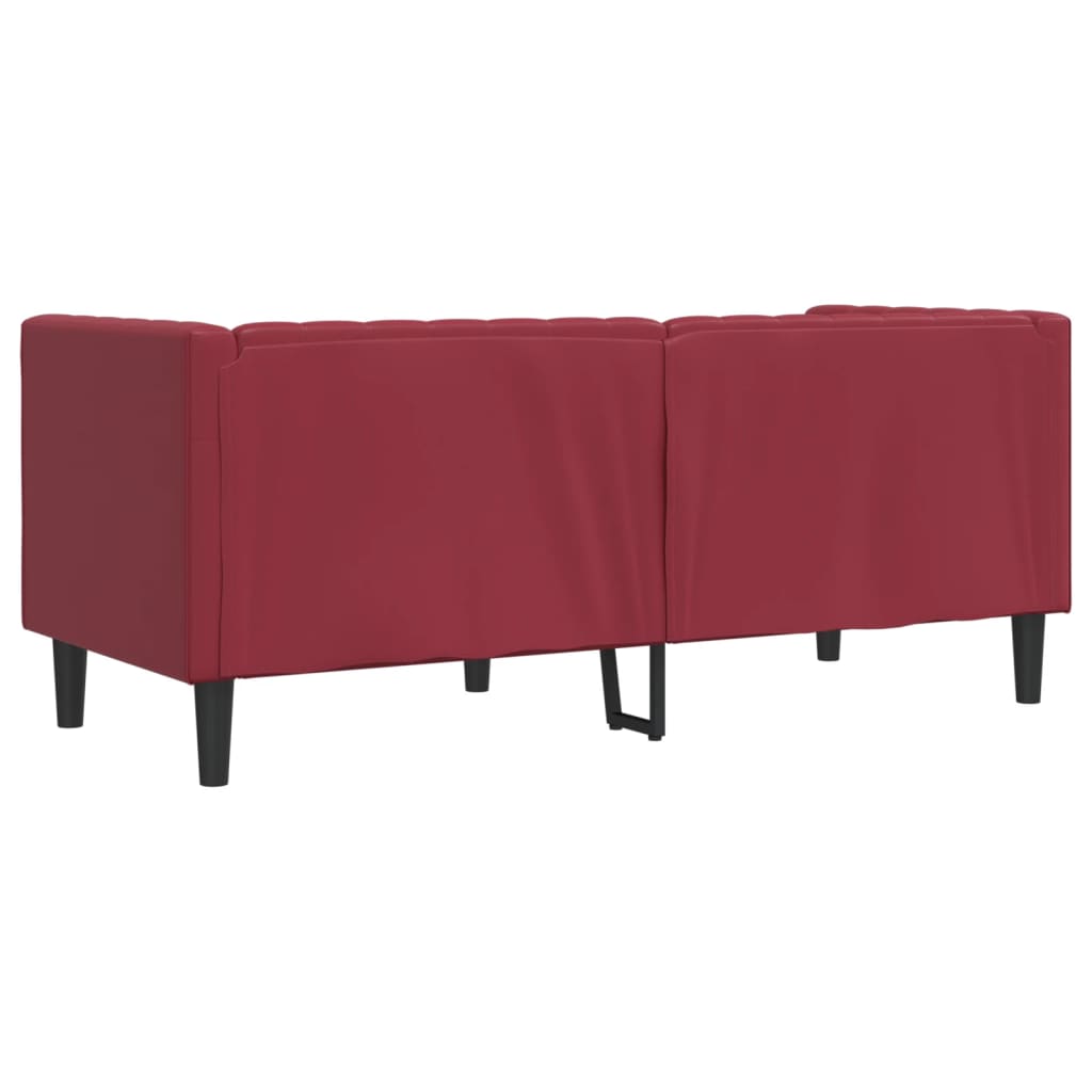 vidaXL Canapea Chesterfield cu 2 locuri, roșu vin, piele ecologică vidaXL Canapea Chesterfield cu 2 locuri, roșu vin, piele ecologică