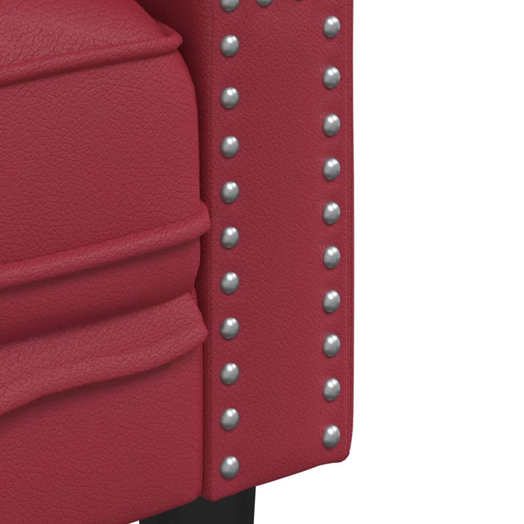 vidaXL Canapea Chesterfield cu 2 locuri, roșu vin, piele ecologică vidaXL Canapea Chesterfield cu 2 locuri, roșu vin, piele ecologică