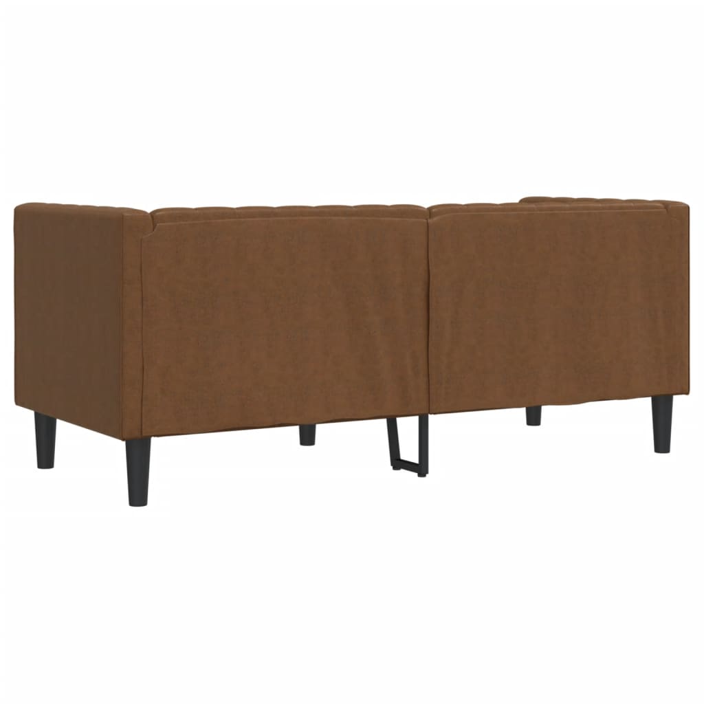 vidaXL Canapea Chesterfield cu 2 locuri maro piele întoarsă ecologică vidaXL Canapea Chesterfield cu 2 locuri maro piele întoarsă ecologică