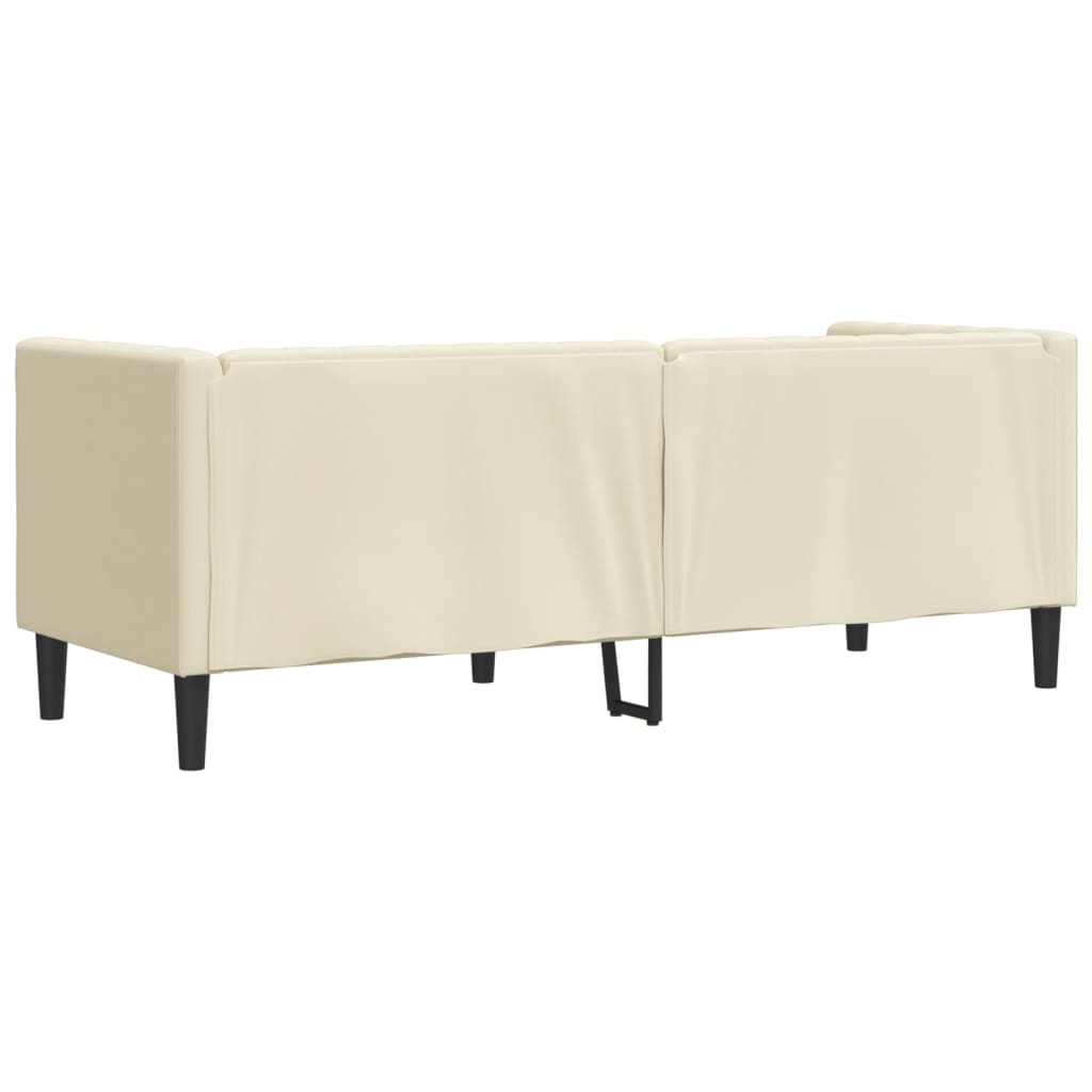 vidaXL Canapea Chesterfield cu 3 locuri, crem, piele ecologică