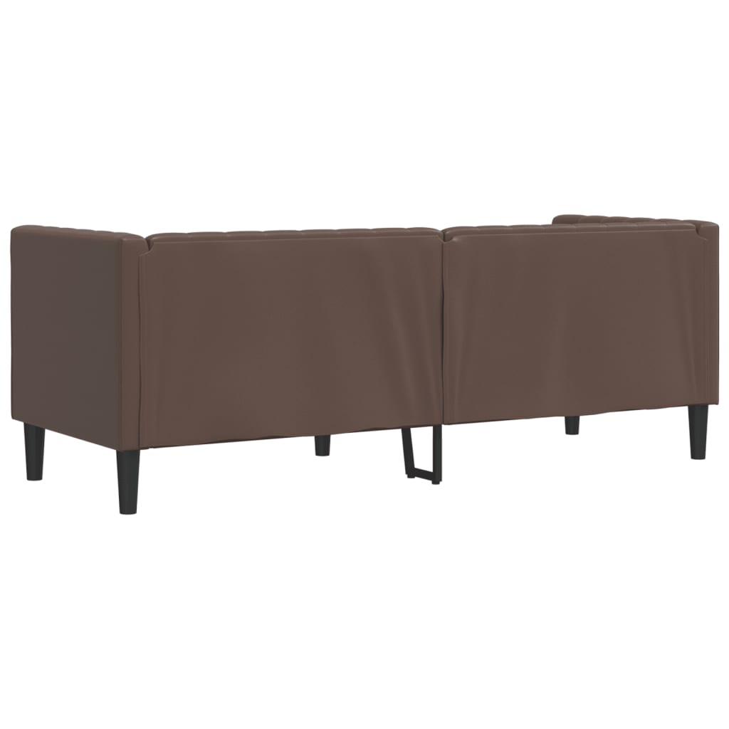 vidaXL Canapea Chesterfield cu 3 locuri, maro, piele ecologică vidaXL Canapea Chesterfield cu 3 locuri, maro, piele ecologică
