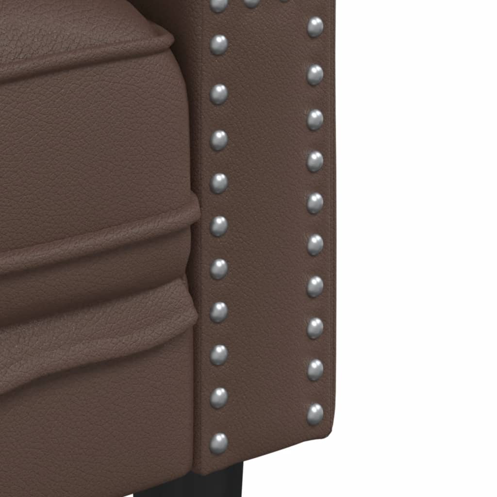vidaXL Canapea Chesterfield cu 3 locuri, maro, piele ecologică vidaXL Canapea Chesterfield cu 3 locuri, maro, piele ecologică