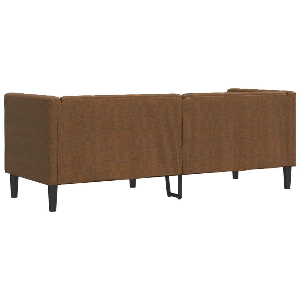 vidaXL Canapea Chesterfield cu 3 locuri, maro, piele ecologică vidaXL Canapea Chesterfield cu 3 locuri, maro, piele ecologică